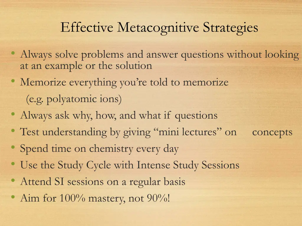 effective metacognitive strategies