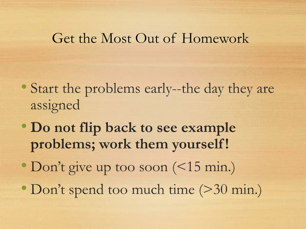 get the most out of homework