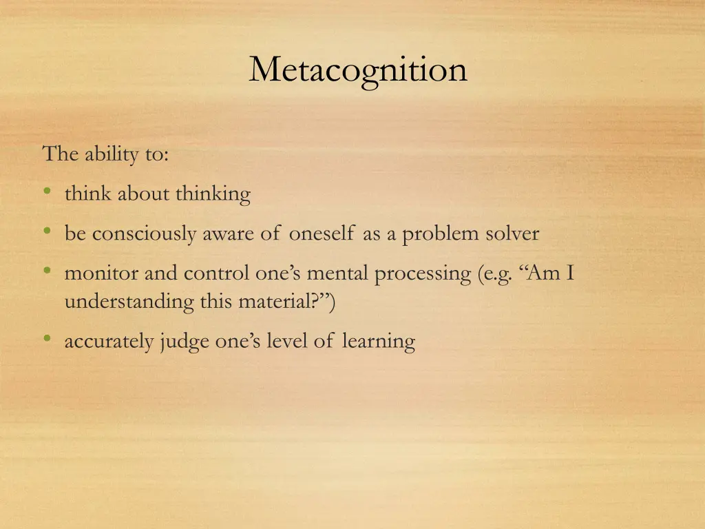 metacognition