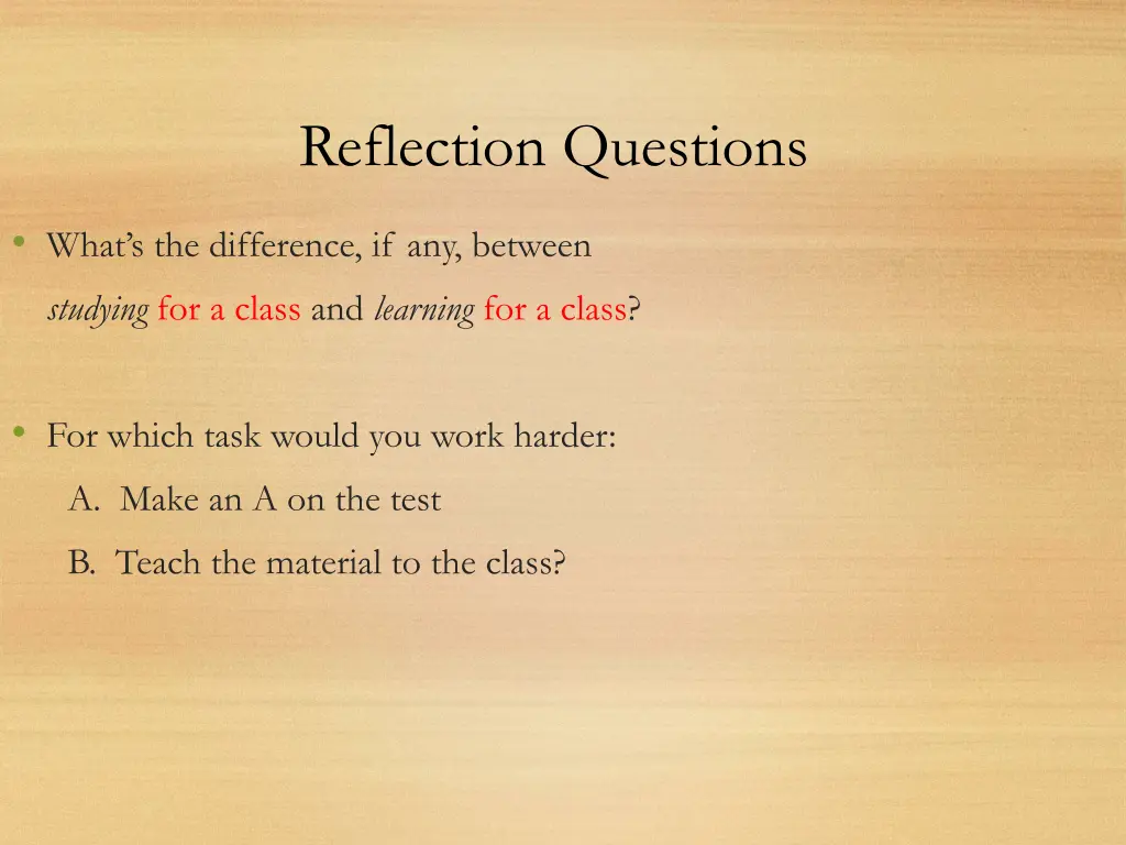 reflection questions