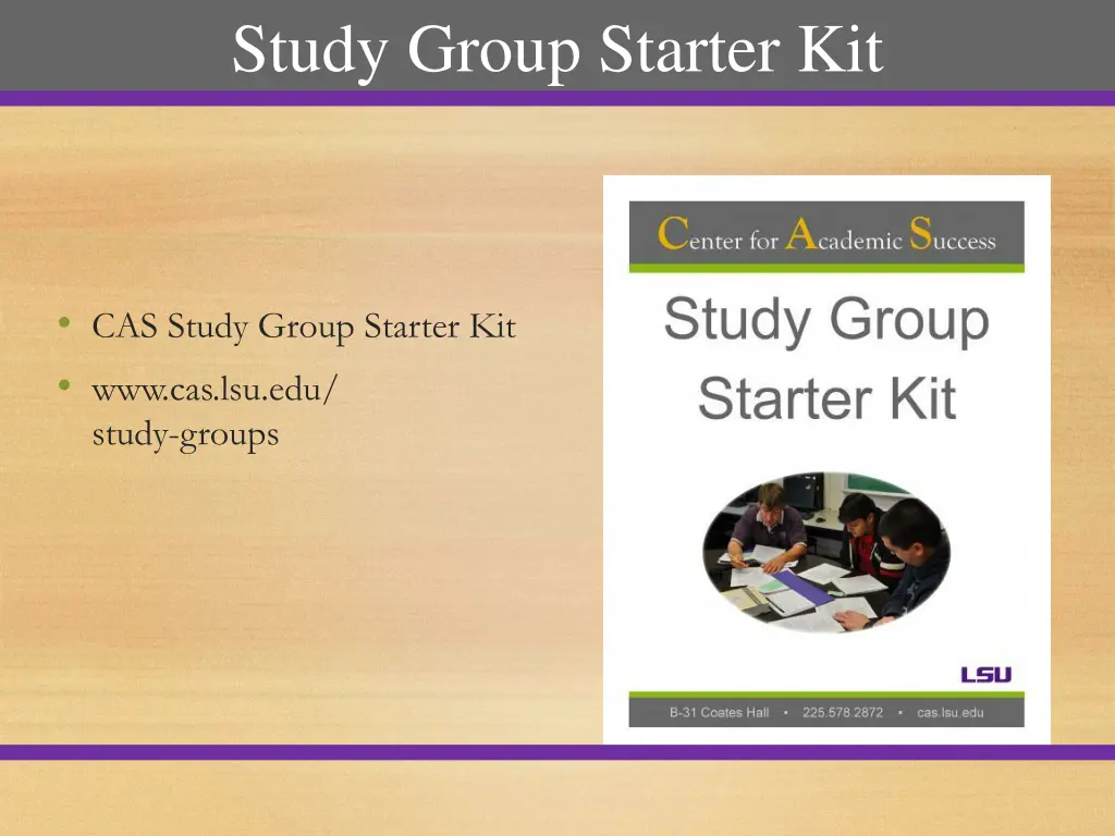 study group starter kit