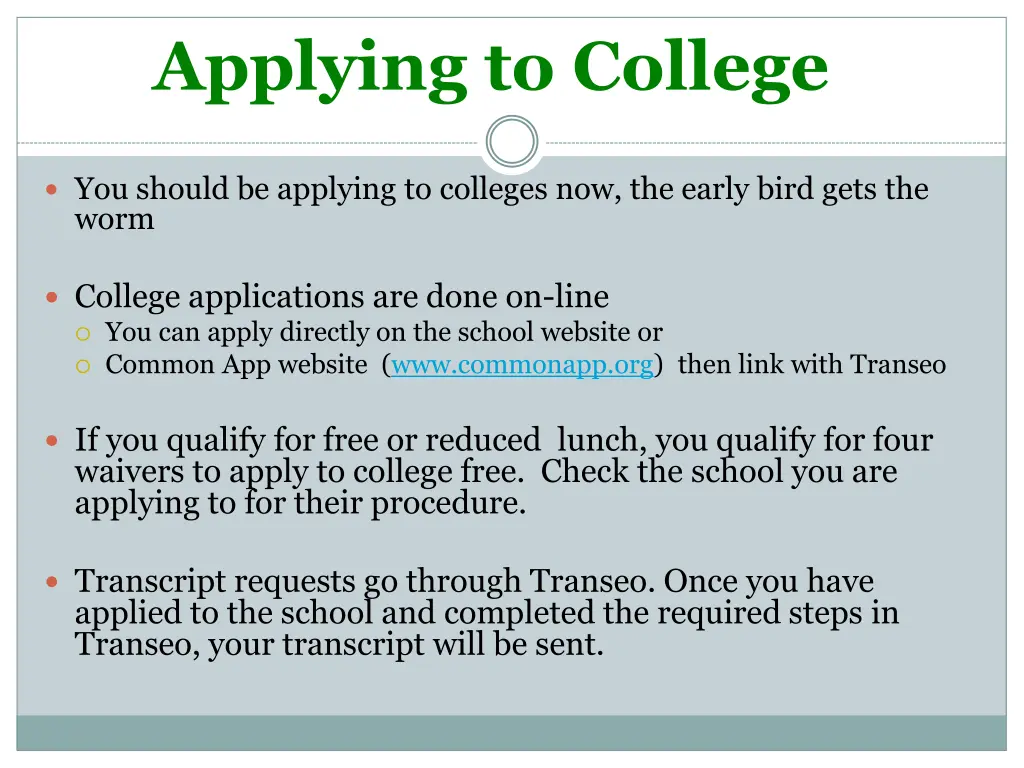 applying to college