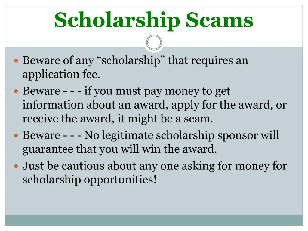 scholarship scams