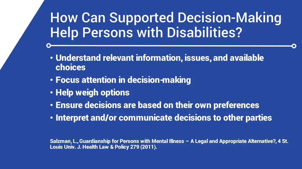 how can supported decision making help persons