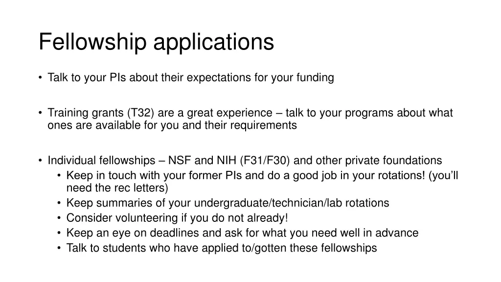 fellowship applications