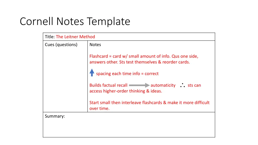 cornell notes template 1