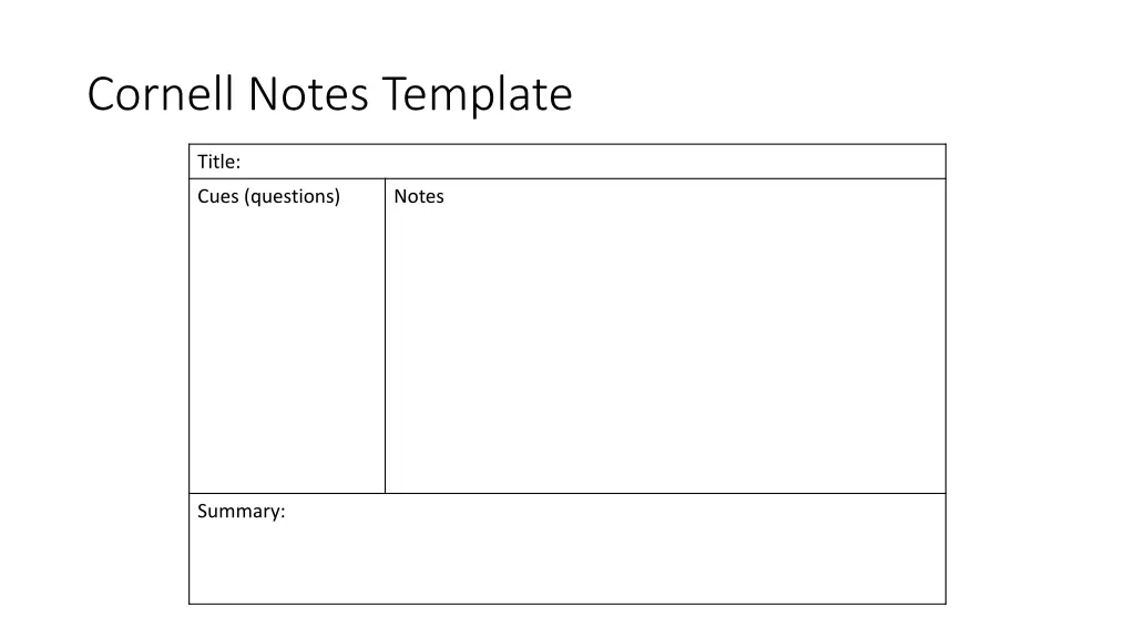 cornell notes template