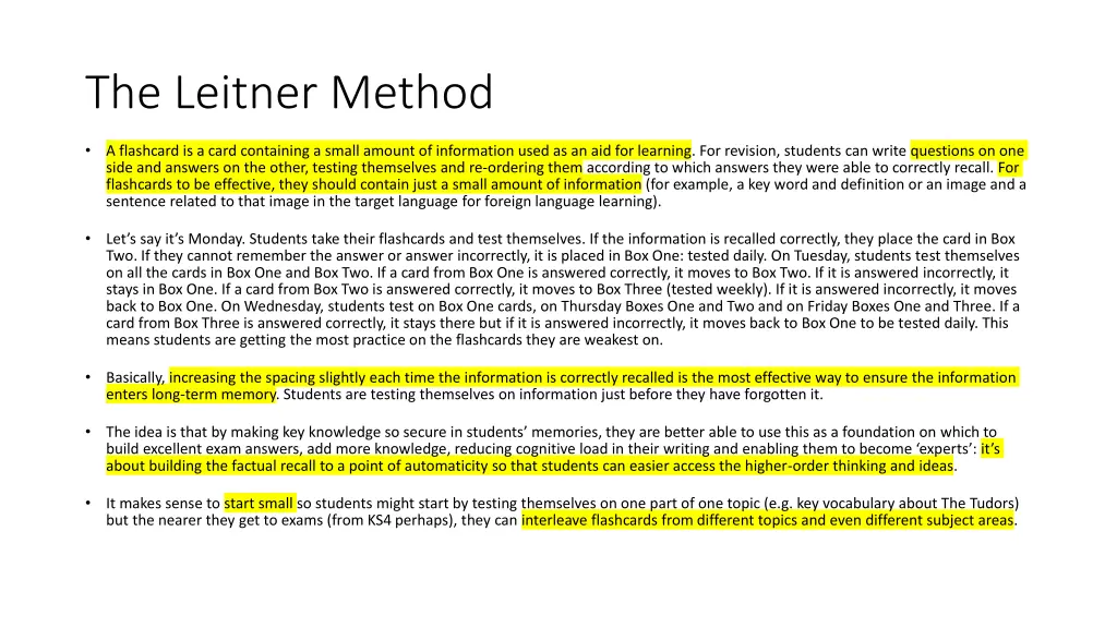 the leitner method 1