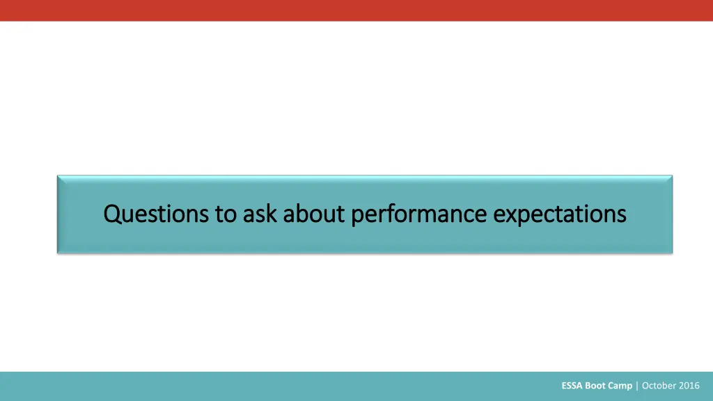 questions to ask about performance expectations