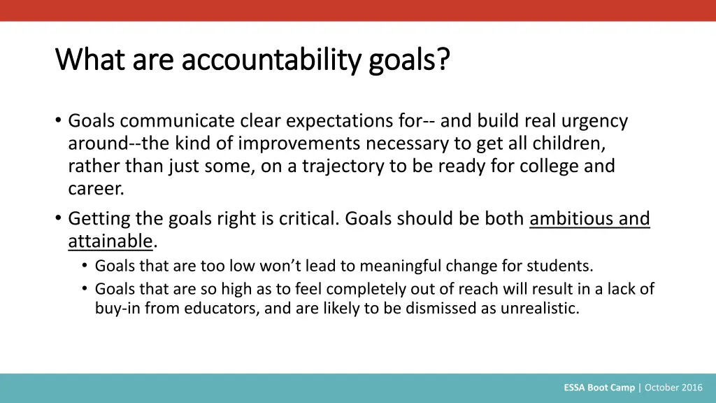 what are accountability goals what