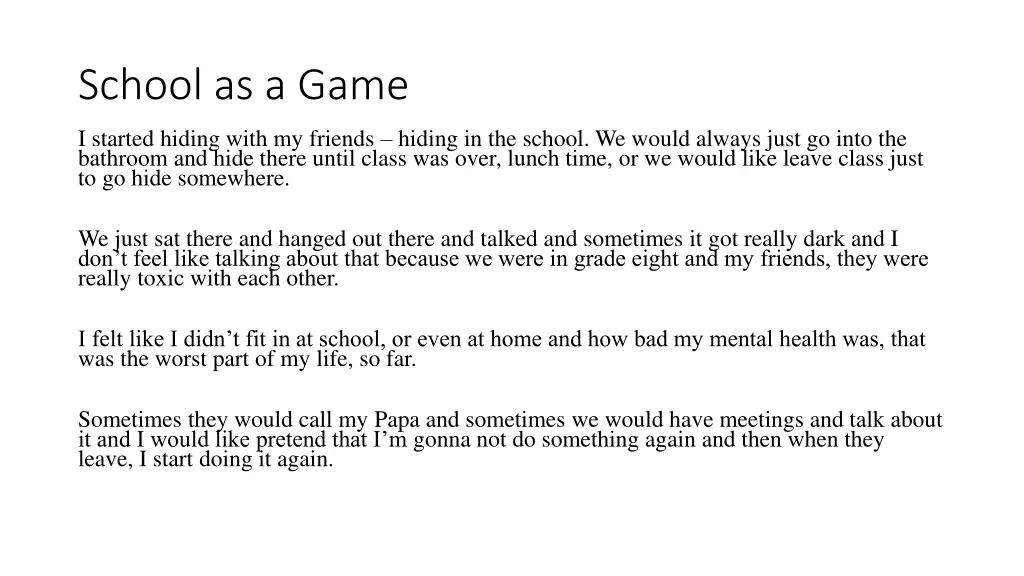 school as a game