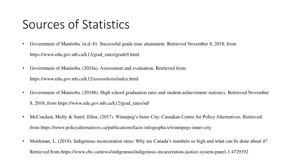 sources of statistics