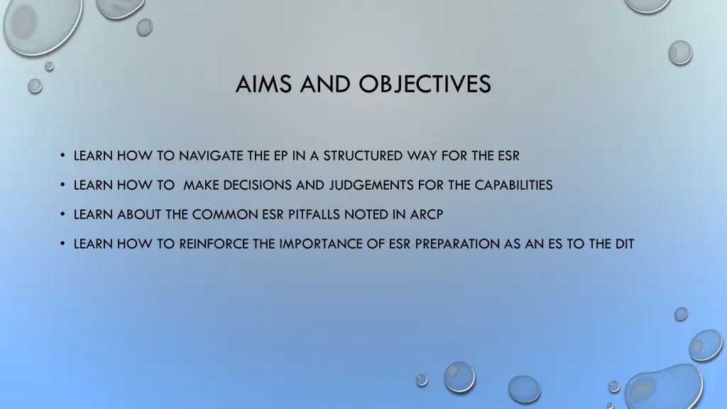 aims and objectives