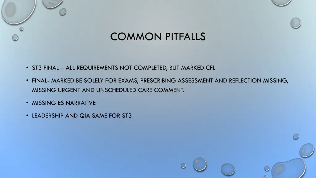 common pitfalls 1