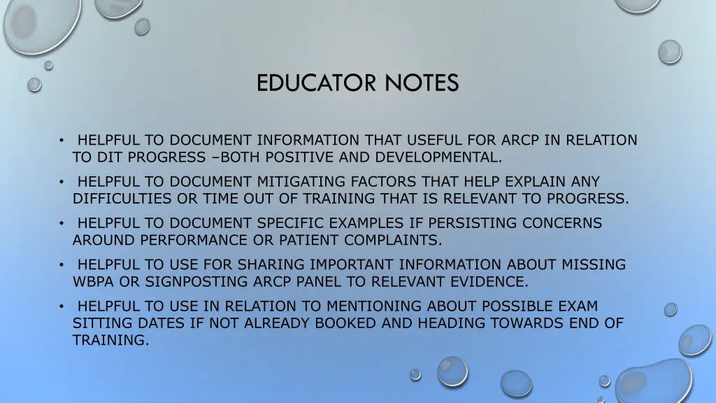 educator notes