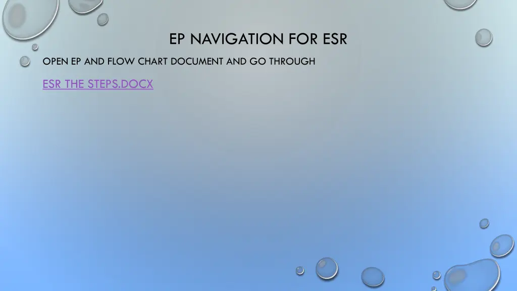 ep navigation for esr