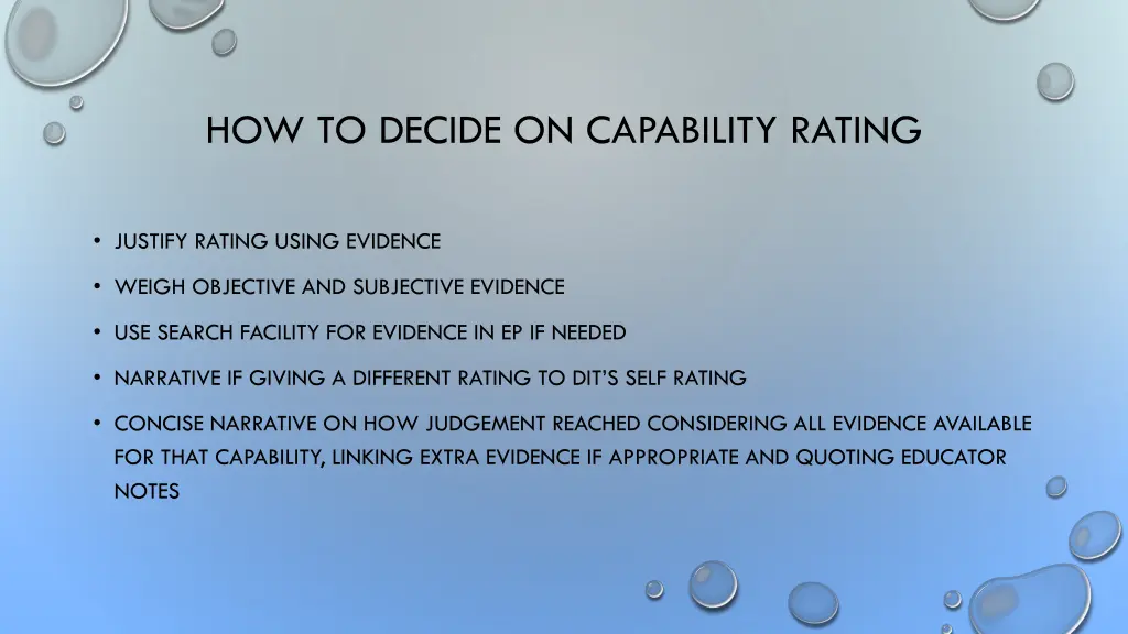 how to decide on capability rating