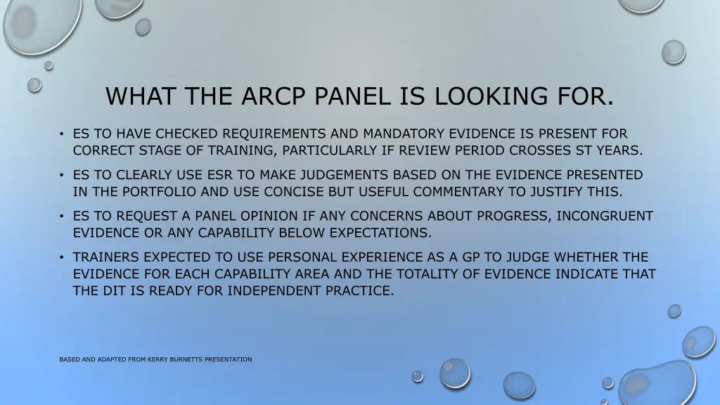 what the arcp panel is looking for