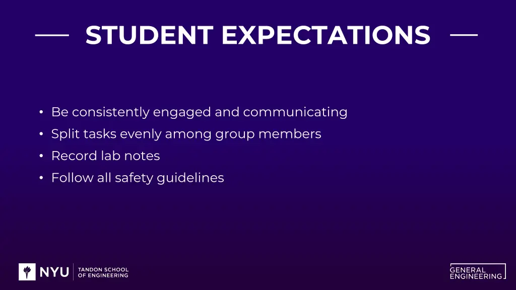 student expectations