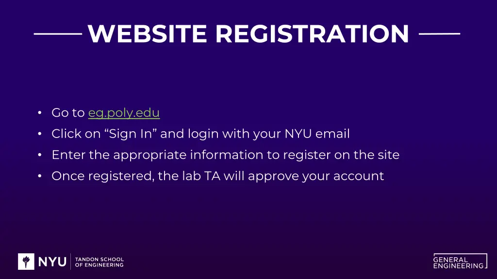 website registration