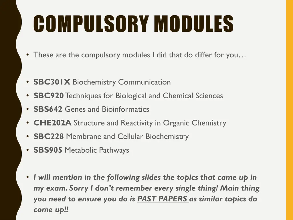 compulsory modules