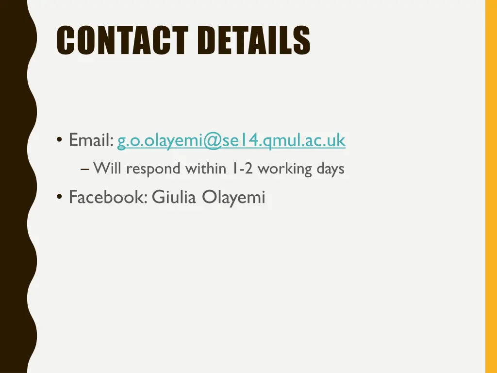 contact details