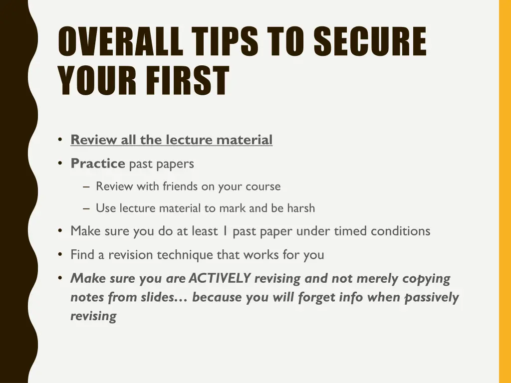 overall tips to secure your first