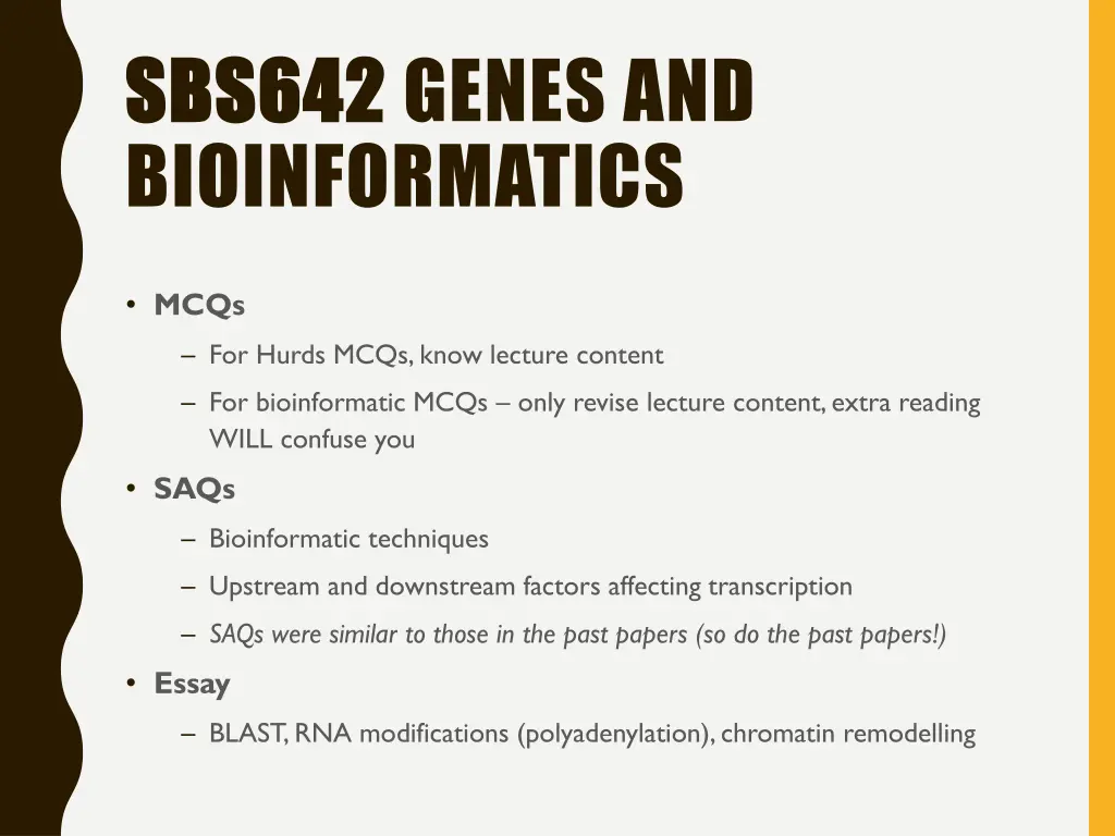 sbs642 sbs642 genes and bioinformatics