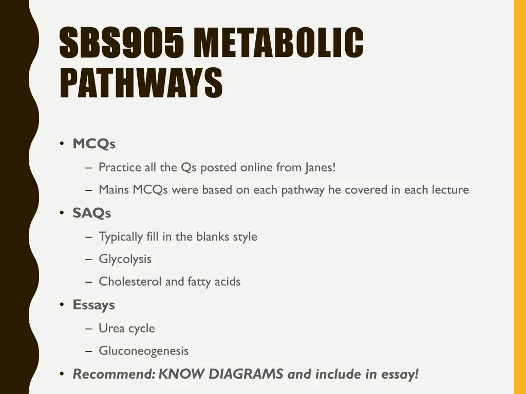 sbs905 sbs905 metabolic pathways