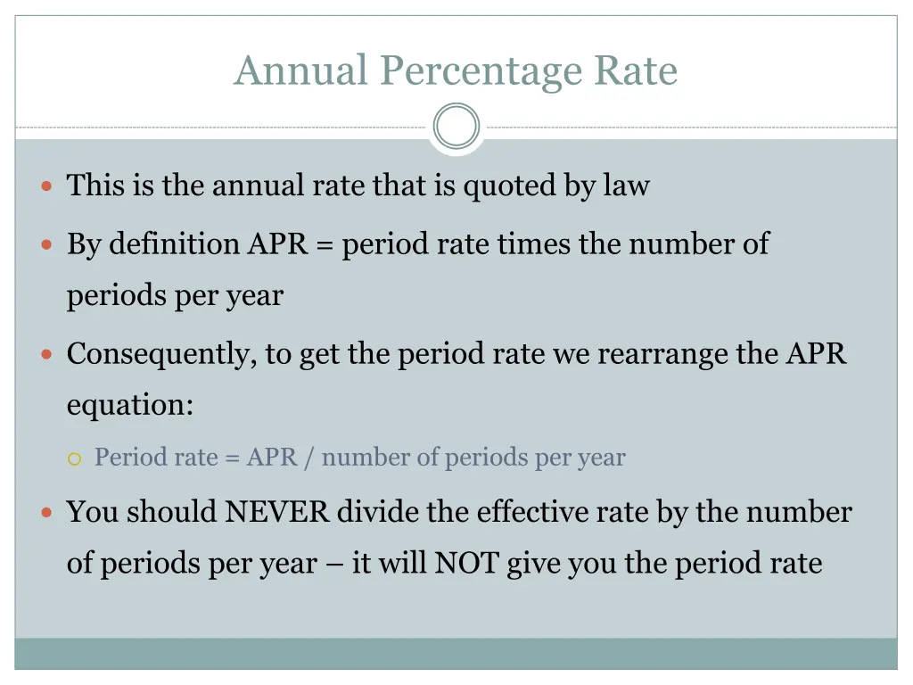 annual percentage rate