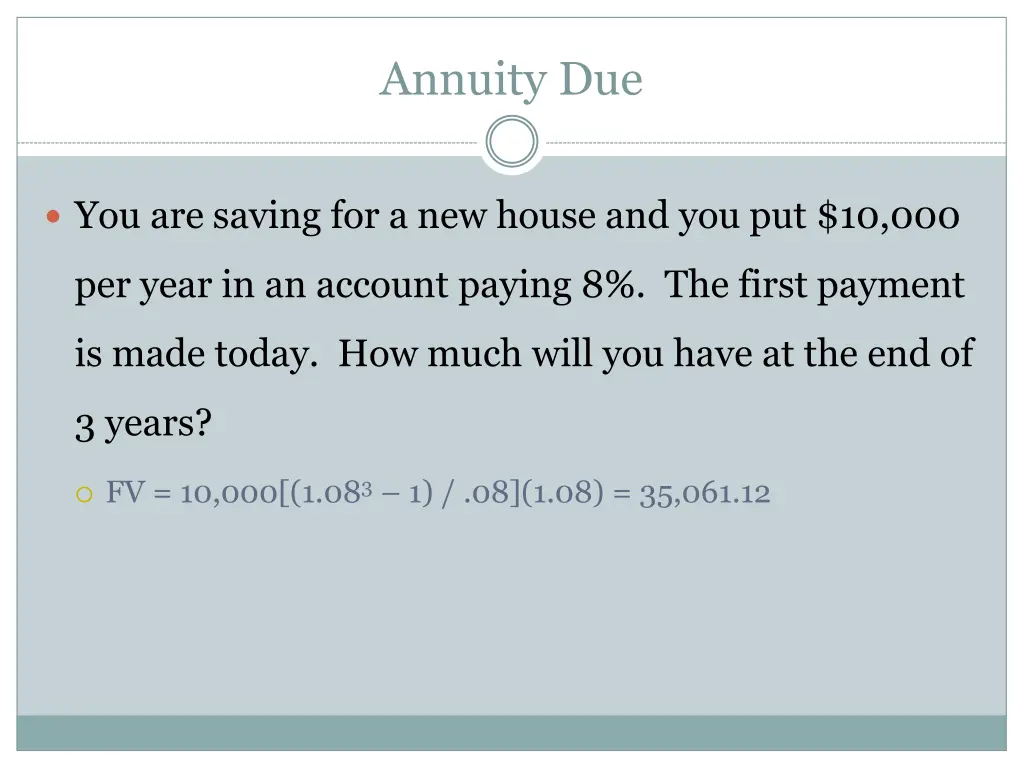 annuity due