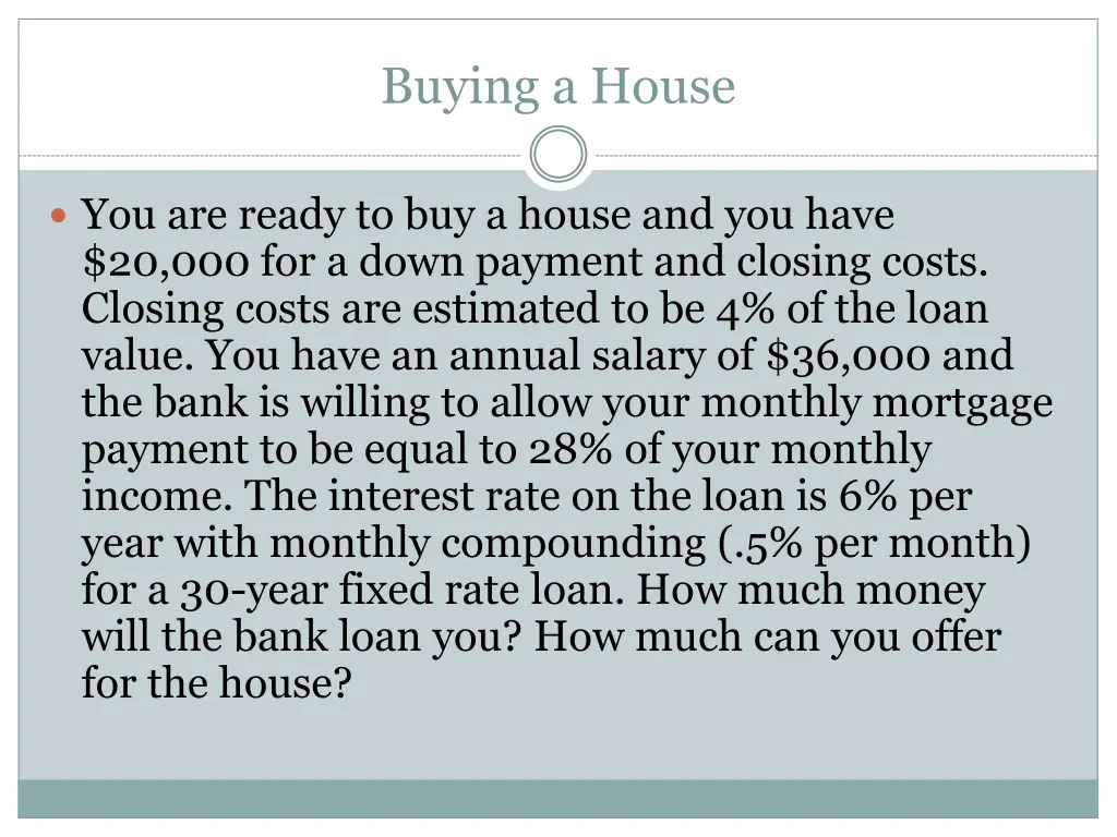 buying a house