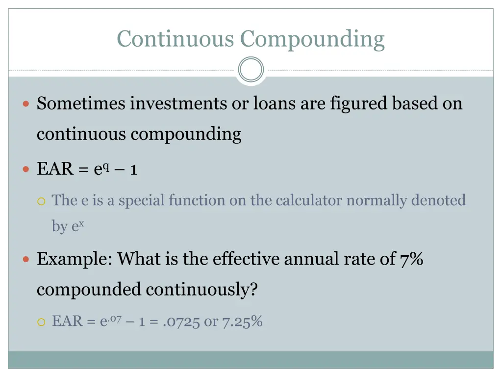 continuous compounding