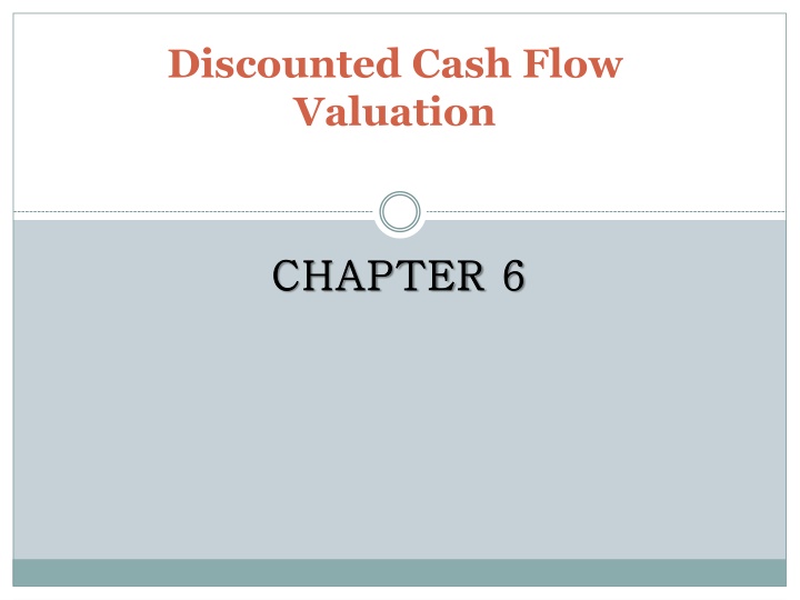 discounted cash flow valuation