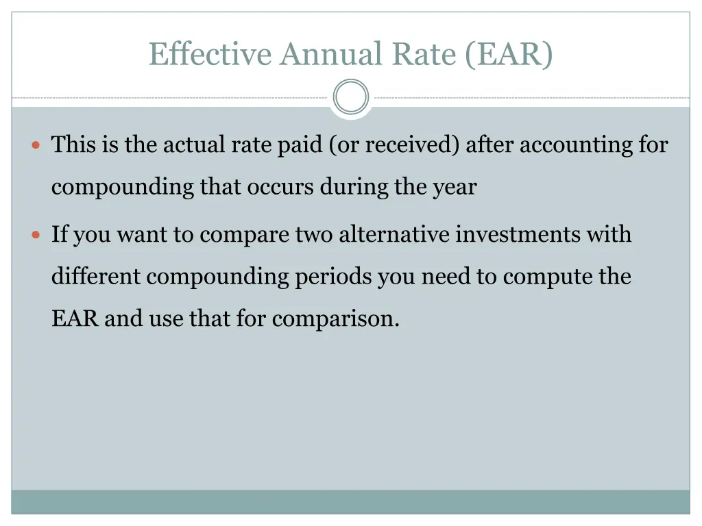 effective annual rate ear