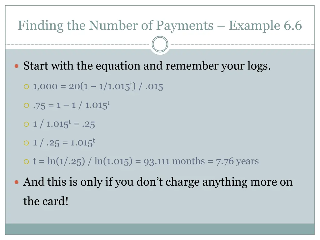 finding the number of payments example 6 6