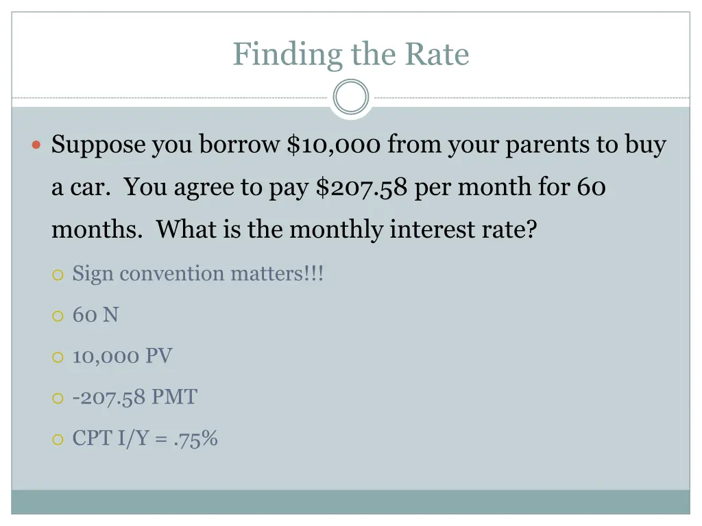 finding the rate