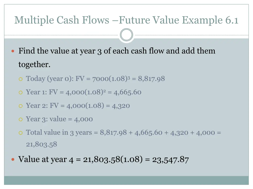 multiple cash flows future value example 6 1