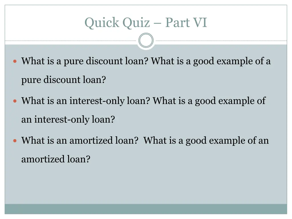 quick quiz part vi