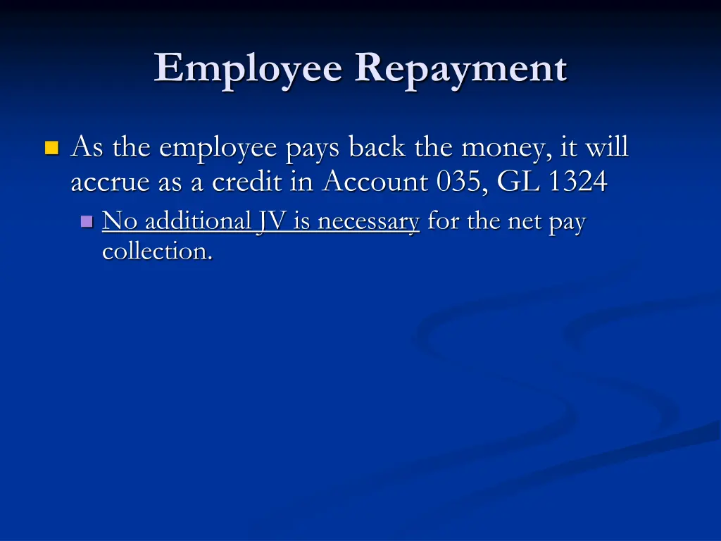 employee repayment