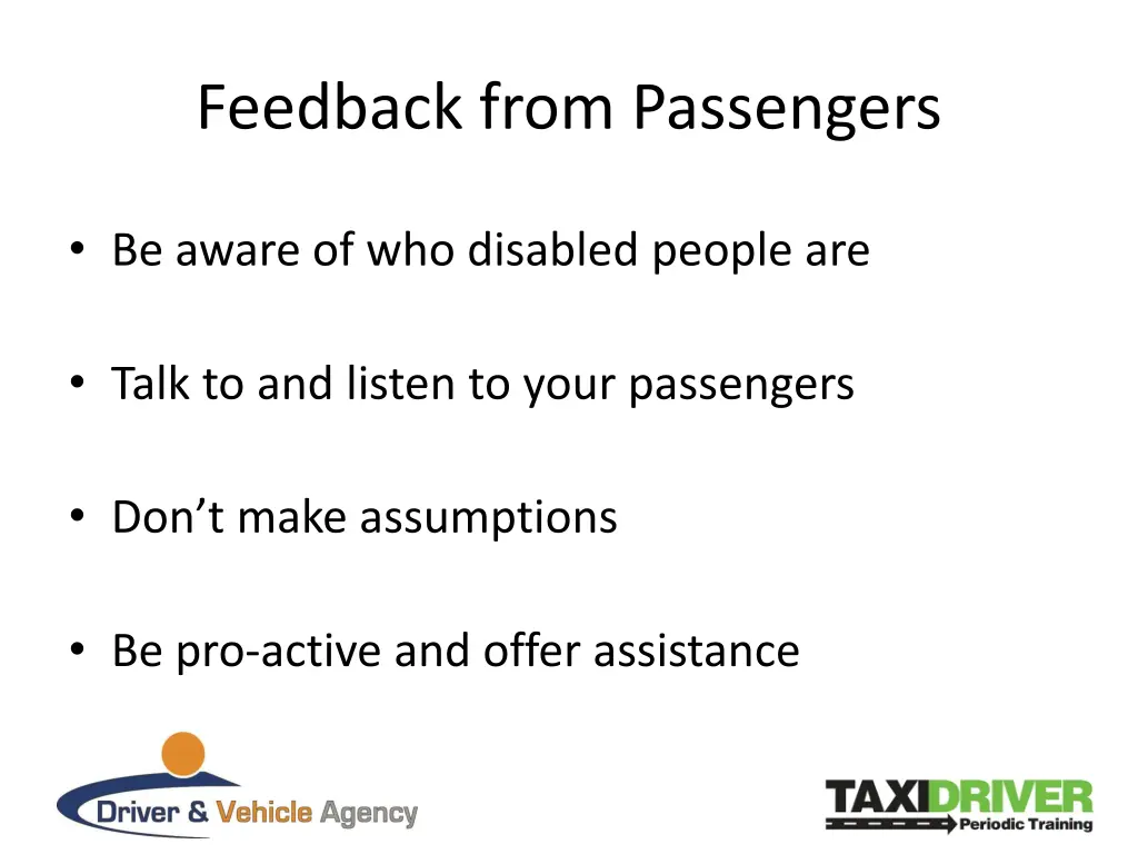 feedback from passengers