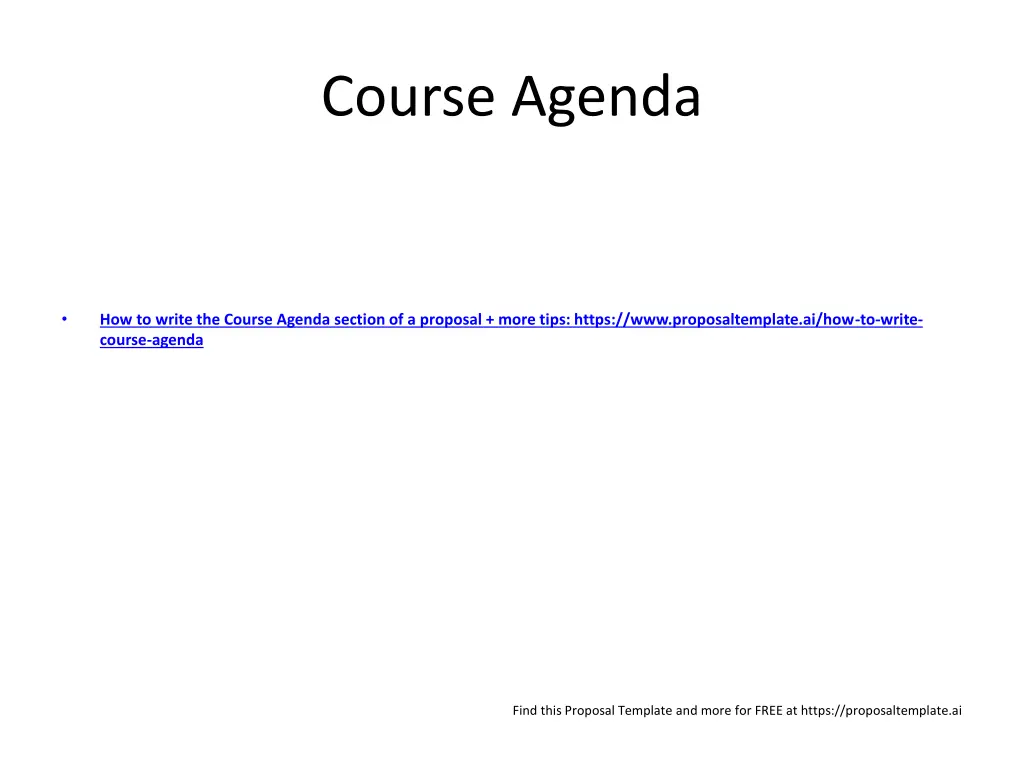 course agenda