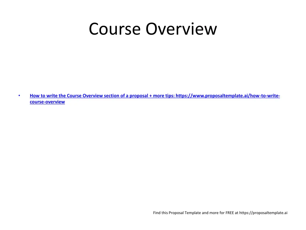 course overview