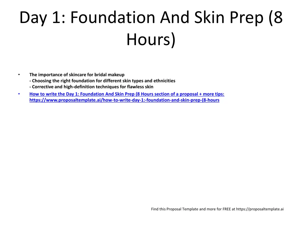 day 1 foundation and skin prep 8 hours