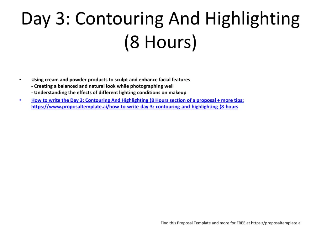 day 3 contouring and highlighting 8 hours