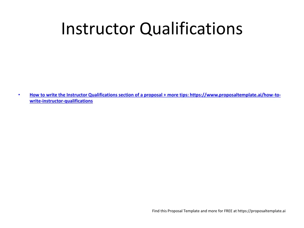 instructor qualifications