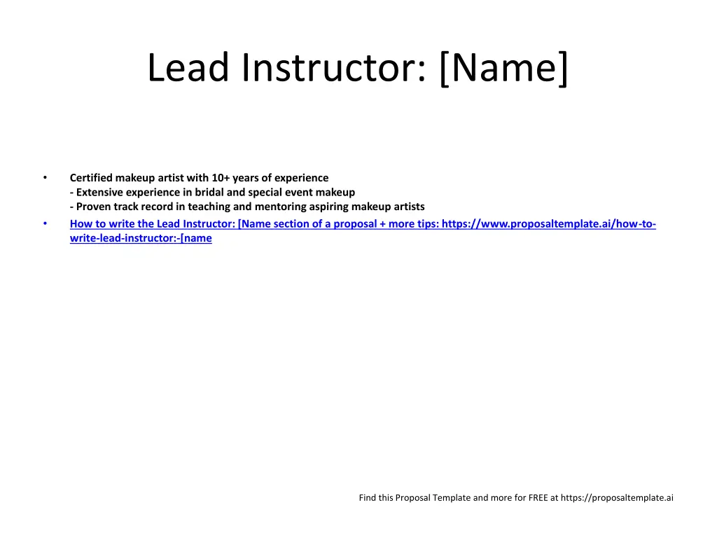 lead instructor name