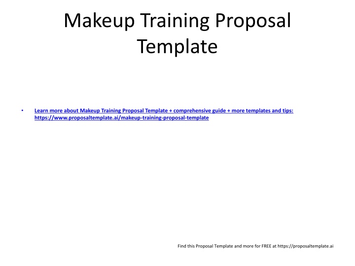 makeup training proposal template