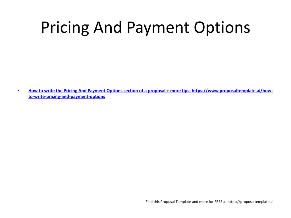 pricing and payment options