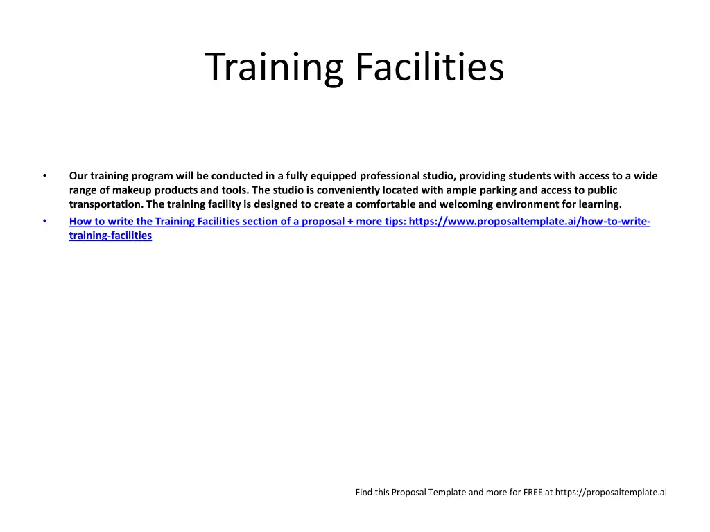 training facilities